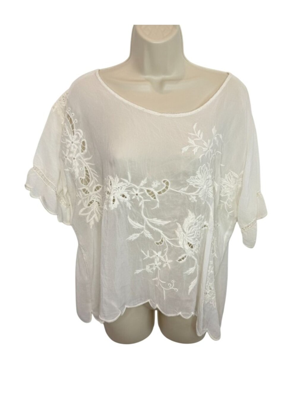 Johnny Was Embroidered Blouse White - Size XS